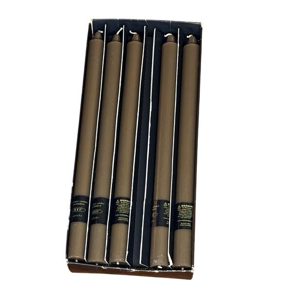 Root Arista/Taper 12” Unscented Candles,‎ Taupe 11 (1 missing from a box of 12) - Picture 1 of 6